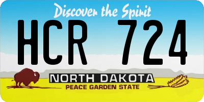 ND license plate HCR724