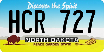 ND license plate HCR727