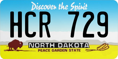 ND license plate HCR729