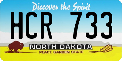 ND license plate HCR733