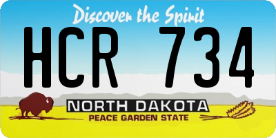 ND license plate HCR734