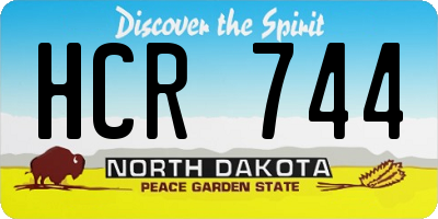 ND license plate HCR744