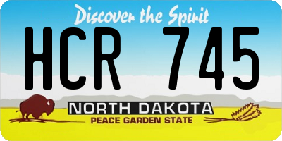 ND license plate HCR745