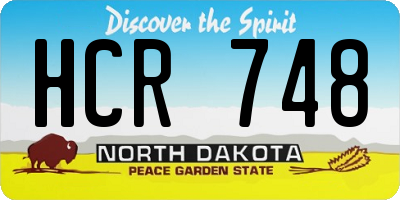 ND license plate HCR748