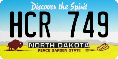 ND license plate HCR749
