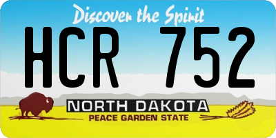 ND license plate HCR752