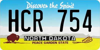 ND license plate HCR754
