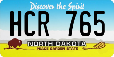 ND license plate HCR765