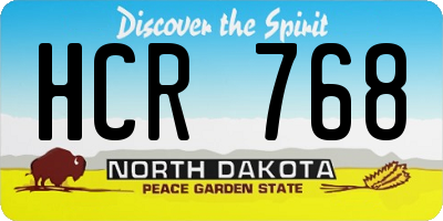 ND license plate HCR768