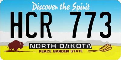 ND license plate HCR773