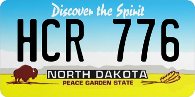 ND license plate HCR776
