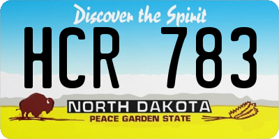 ND license plate HCR783