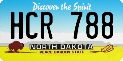 ND license plate HCR788