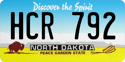 ND license plate HCR792