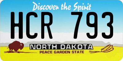 ND license plate HCR793