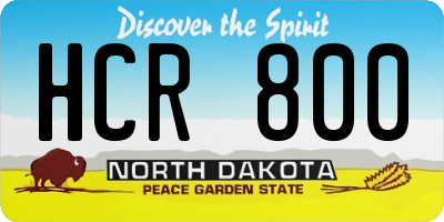 ND license plate HCR800