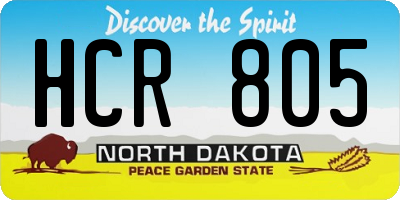 ND license plate HCR805