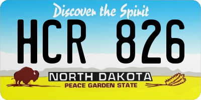 ND license plate HCR826