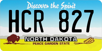 ND license plate HCR827