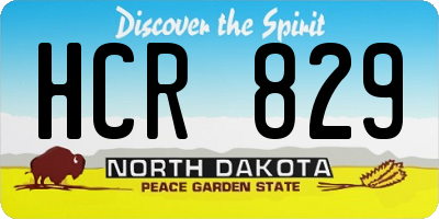 ND license plate HCR829