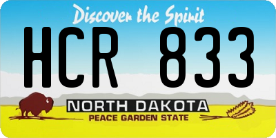ND license plate HCR833