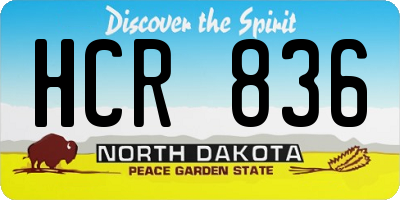 ND license plate HCR836