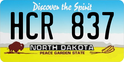 ND license plate HCR837