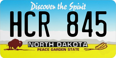ND license plate HCR845