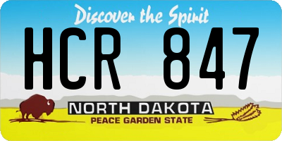 ND license plate HCR847