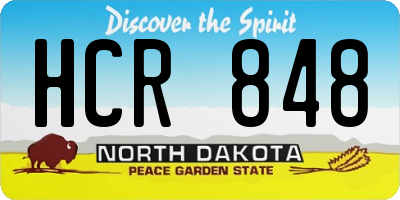 ND license plate HCR848