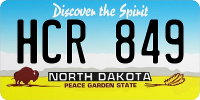ND license plate HCR849