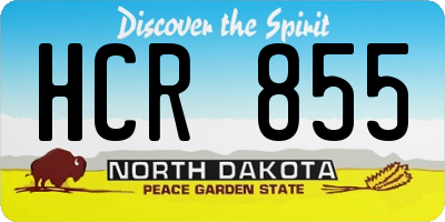 ND license plate HCR855