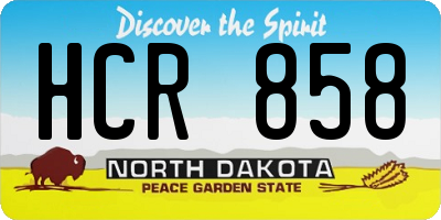 ND license plate HCR858