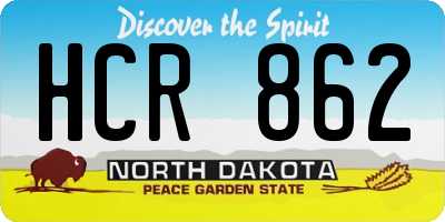ND license plate HCR862
