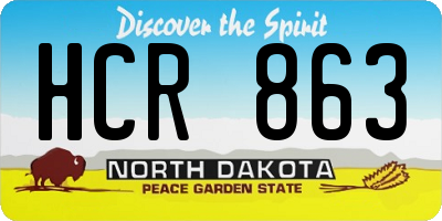 ND license plate HCR863