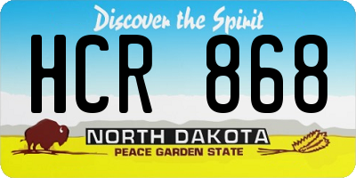 ND license plate HCR868