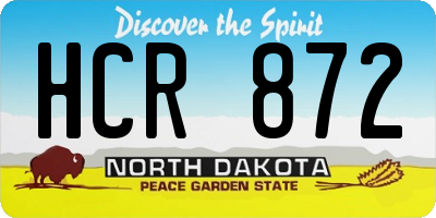 ND license plate HCR872