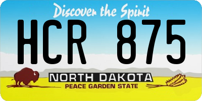 ND license plate HCR875