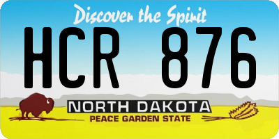 ND license plate HCR876
