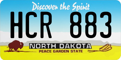 ND license plate HCR883
