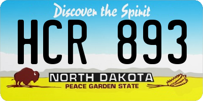 ND license plate HCR893