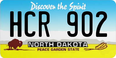 ND license plate HCR902
