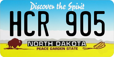 ND license plate HCR905