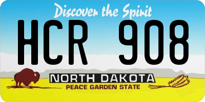 ND license plate HCR908