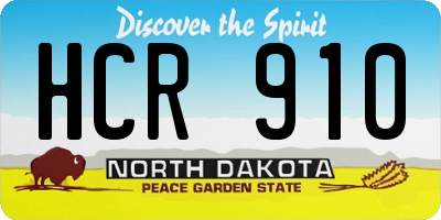 ND license plate HCR910