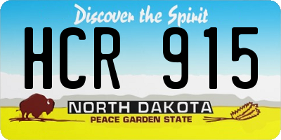ND license plate HCR915