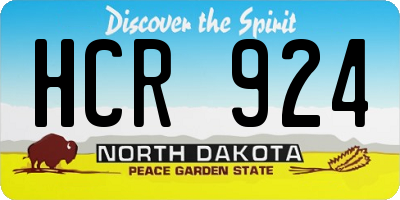 ND license plate HCR924