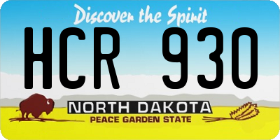ND license plate HCR930