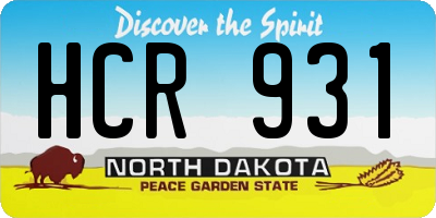 ND license plate HCR931