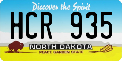 ND license plate HCR935